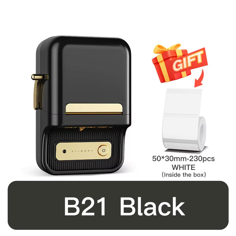 B21 Mini Thermal Printer Wireless Barcode Label Maker Bluetooth Portable Adhesive Label Printers for Office Commercial