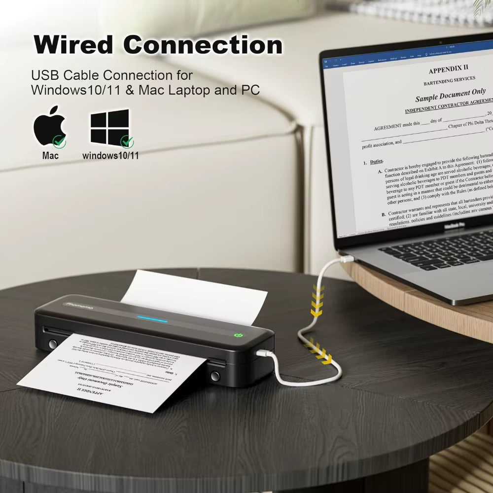 Phomemo M832 Portable Printer Printers Wireless Bluetooth Inkless Printer Thermal Printer Compatible with Phone & Laptop 300Dpi