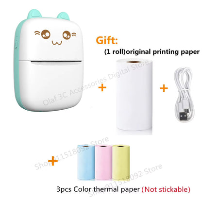 Meow Mini Label Printer Thermal Portable Printers Stickers Paper Inkless Wireless Impresora Portátil 200Dpi Android IOS 57Mm