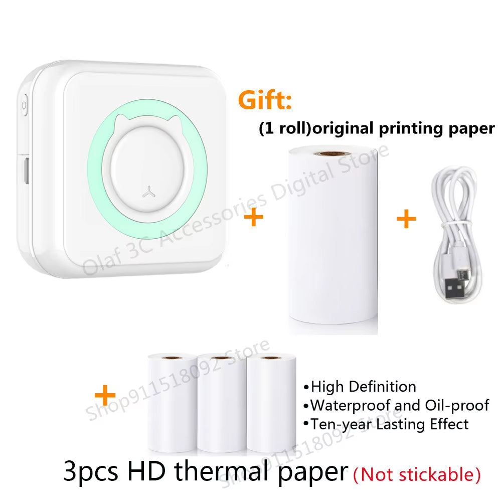 Meow Mini Label Printer Thermal Portable Printers Stickers Paper Inkless Wireless Impresora Portátil 200Dpi Android IOS 57Mm