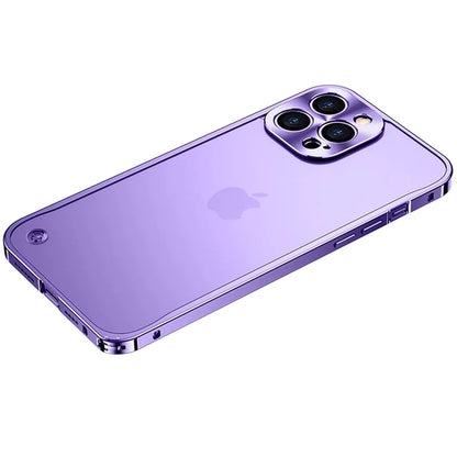 Metal Case for Iphone 11 12 13 14 plus Pro Max Aluminum Frame Cover for Iphon 13Mini Frosted PC Back Panel Metal Lens Protection