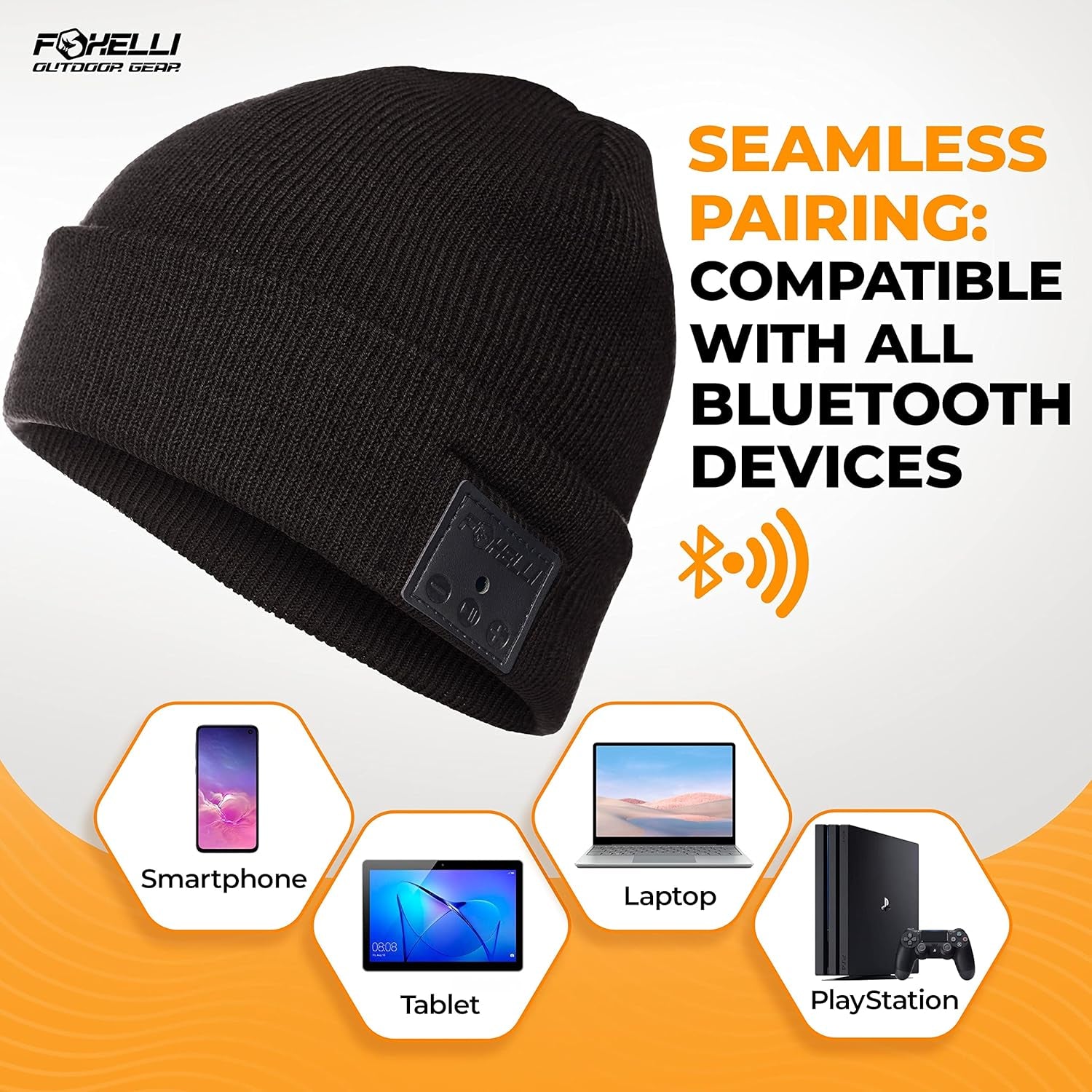 Bluetooth Beanie Hat – 15-Hour Battery, Built-In Mic, Fully Washable, Perfect Tech Gift for Men & Women