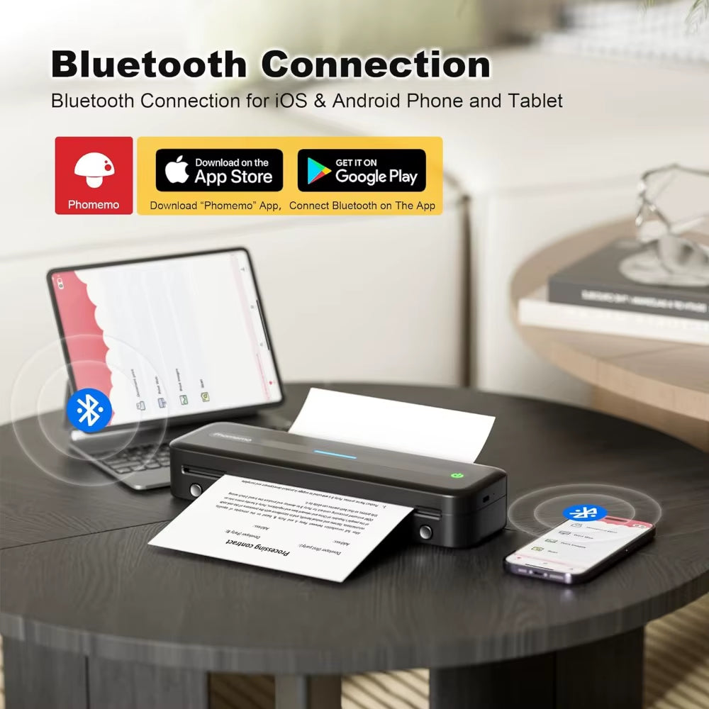 Phomemo M832 Portable Printer Printers Wireless Bluetooth Inkless Printer Thermal Printer Compatible with Phone & Laptop 300Dpi