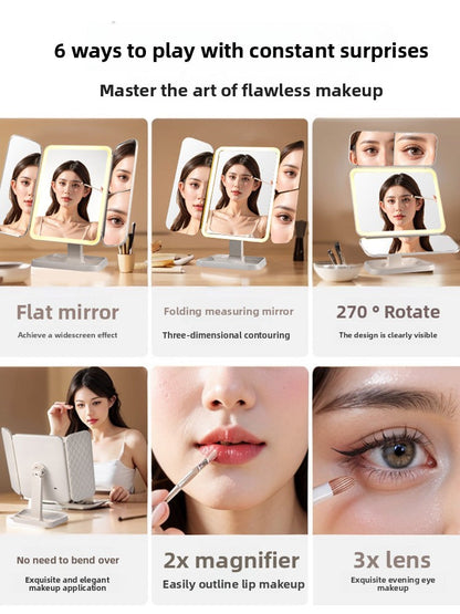 Desktop dressing and beauty mirror