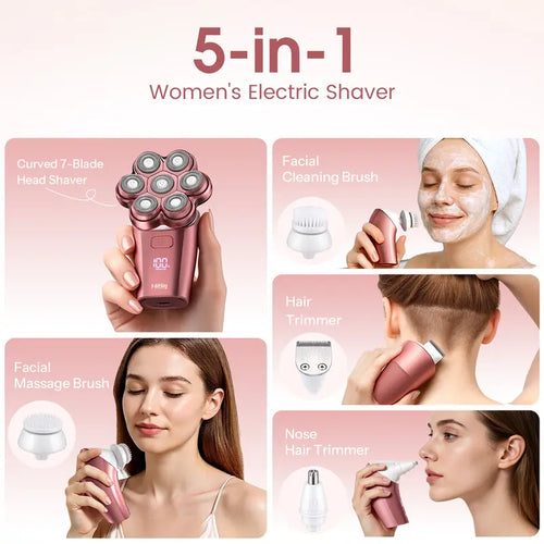 Oasis™ 5-in-1 Women’s Electric Razor for Legs & Body Hair Removal