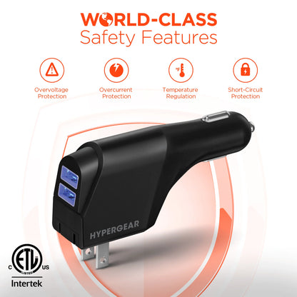Hypergear Hybrid 2.1A Dual USB Car/Wall Charger