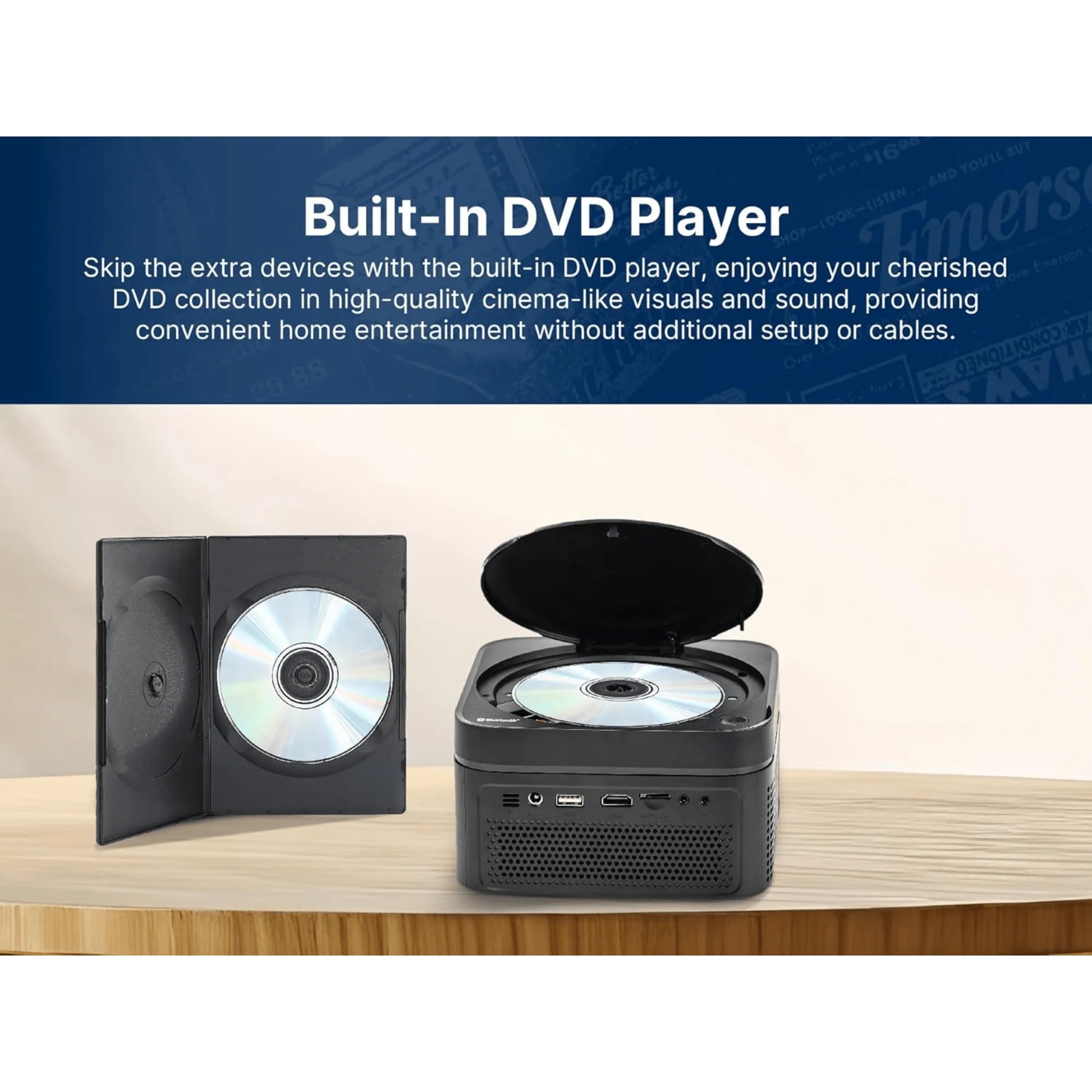 Emerson 120" Home Theater LCD Projector Combo with Built-In DVD Player