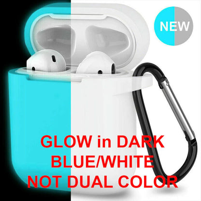 For Apple Airpods Case 1 2 Silicone Protector Shockproof Full Cover + Keychain