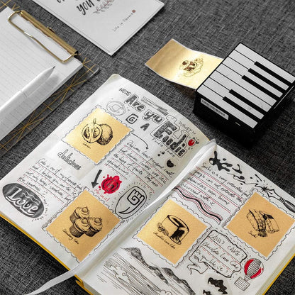 Golden Self-Adhesive Thermal Paper, Glossy Printable Sticker Paper Label for  M02/M02 Pro/M02S/P2S/M03/M04S Mini Sticker Printer, 50Mm X 3.5M, Diameter 28Mm, 3-Rolls