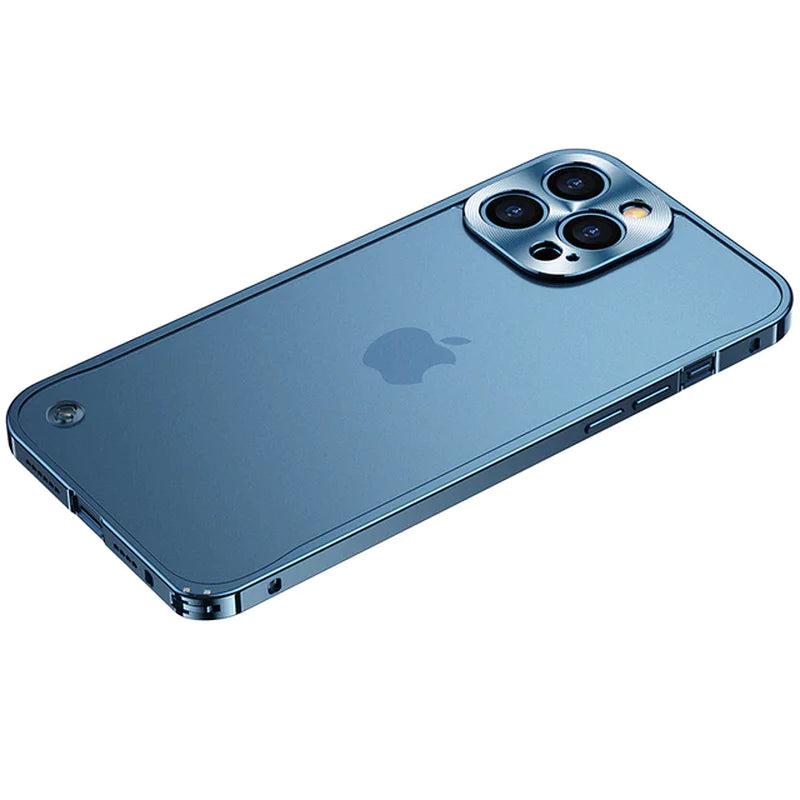 Metal Case for Iphone 11 12 13 14 plus Pro Max Aluminum Frame Cover for Iphon 13Mini Frosted PC Back Panel Metal Lens Protection
