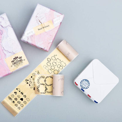 Golden Self-Adhesive Thermal Paper, Glossy Printable Sticker Paper Label for  M02/M02 Pro/M02S/P2S/M03/M04S Mini Sticker Printer, 50Mm X 3.5M, Diameter 28Mm, 3-Rolls