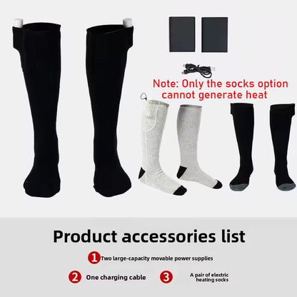 USB Rechargeable Electric Heated Socks 3 Heating Modes Winter Socks Outdoor Skiing Foot Warmer Heating Socks for Men/Women