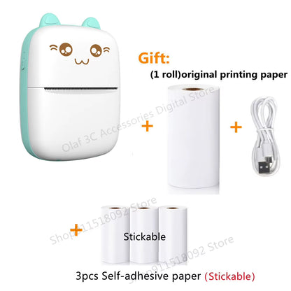Meow Mini Label Printer Thermal Portable Printers Stickers Paper Inkless Wireless Impresora Portátil 200Dpi Android IOS 57Mm
