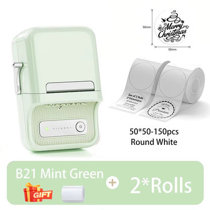 B21 Mini Thermal Printer Wireless Barcode Label Maker Bluetooth Portable Adhesive Label Printers for Office Commercial