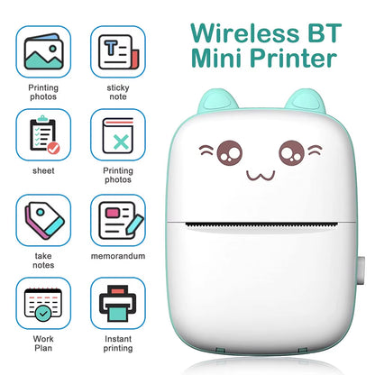 Mini Printer Portable Bluetooth Wireless Smart Label Thermal Portable Printers Stickers Paper Wireless Printers Children Gifts