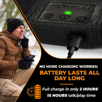 Bluetooth Beanie Hat – 15-Hour Battery, Built-In Mic, Fully Washable, Perfect Tech Gift for Men & Women