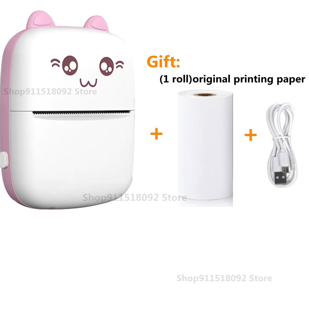 Meow Mini Label Printer Thermal Portable Printers Stickers Paper Inkless Wireless Impresora Portátil 200Dpi Android IOS 57Mm