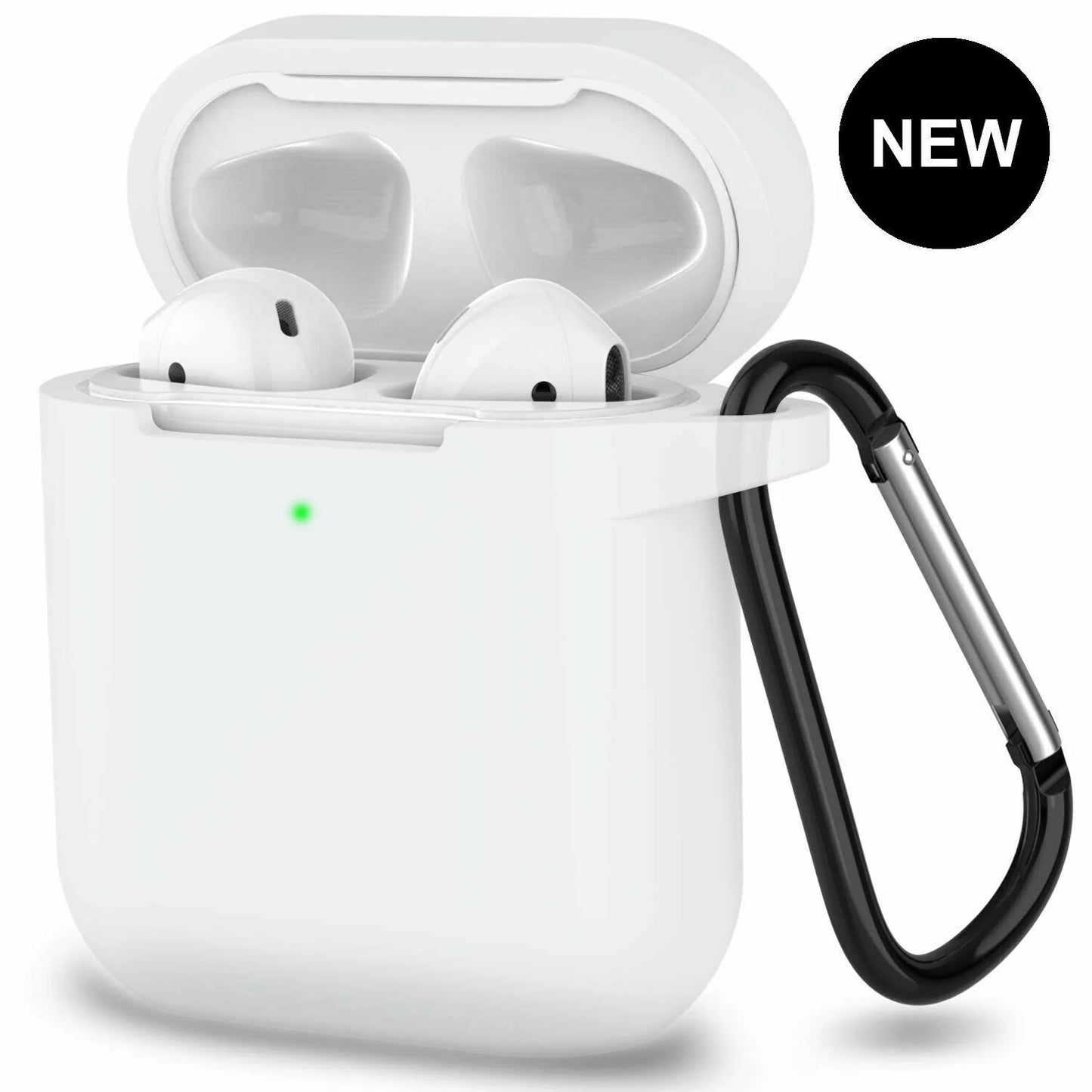For Apple Airpods Case 1 2 Silicone Protector Shockproof Full Cover + Keychain
