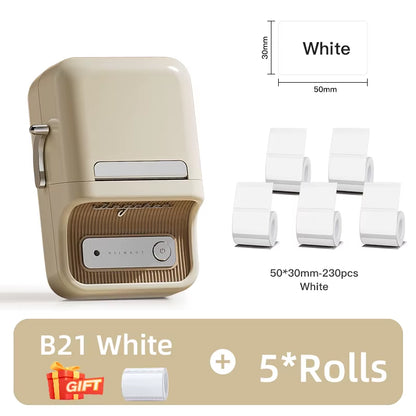 B21 Mini Thermal Printer Wireless Barcode Label Maker Bluetooth Portable Adhesive Label Printers for Office Commercial