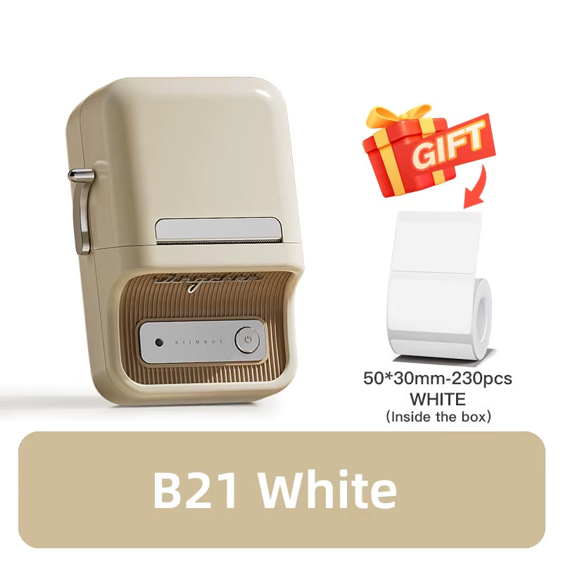 B21 Mini Thermal Printer Wireless Barcode Label Maker Bluetooth Portable Adhesive Label Printers for Office Commercial