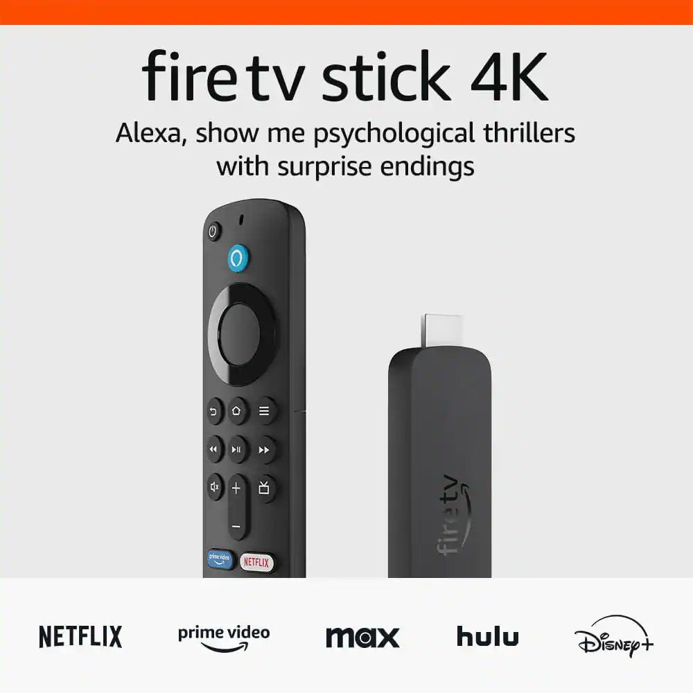 Fire TV Stick 4K Streaming Device, Includes Support for Wi-Fi 6, Dolby Vision/Atmos, Free & Live TV