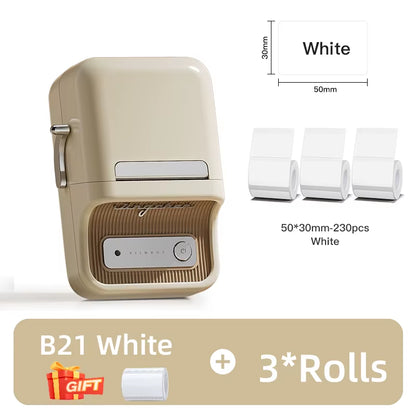 B21 Mini Thermal Printer Wireless Barcode Label Maker Bluetooth Portable Adhesive Label Printers for Office Commercial