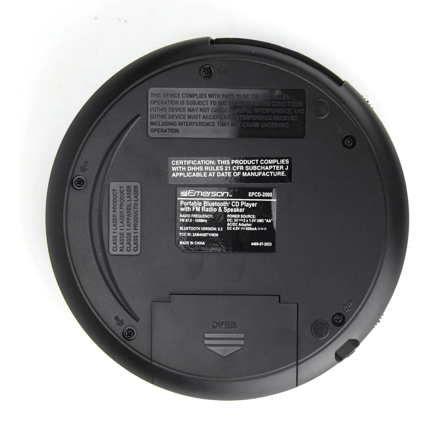 Emerson Portable Bluetooth CD Player W FM Radio, Speaker and Programmable Memory